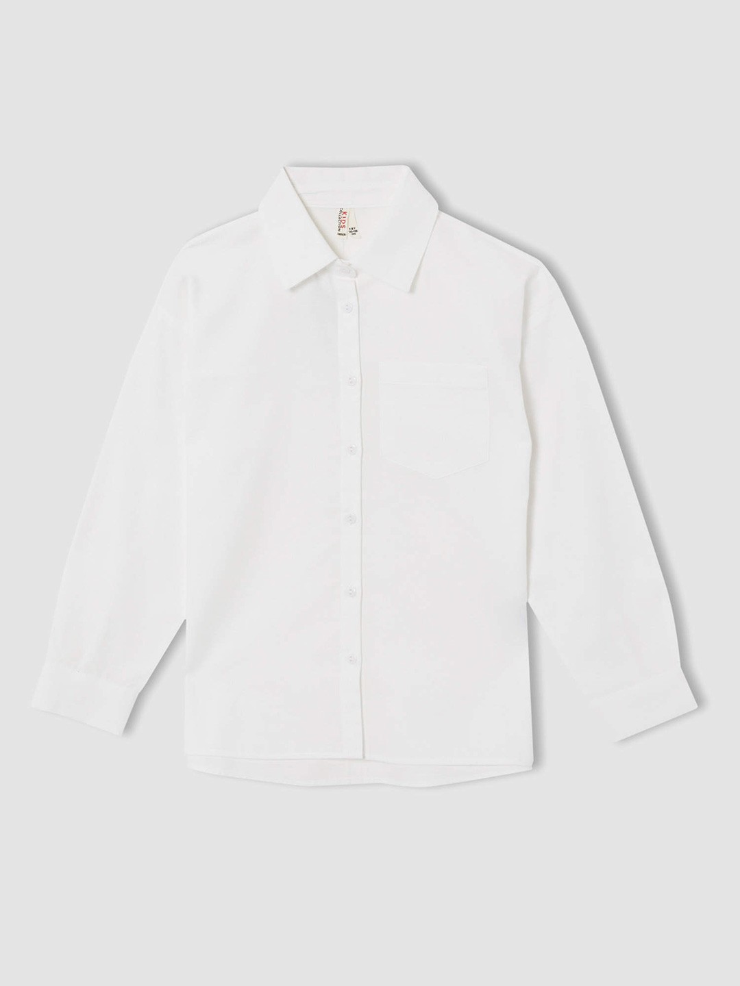 

DeFacto Girls White Solid Relaxed Fit Casual Shirt