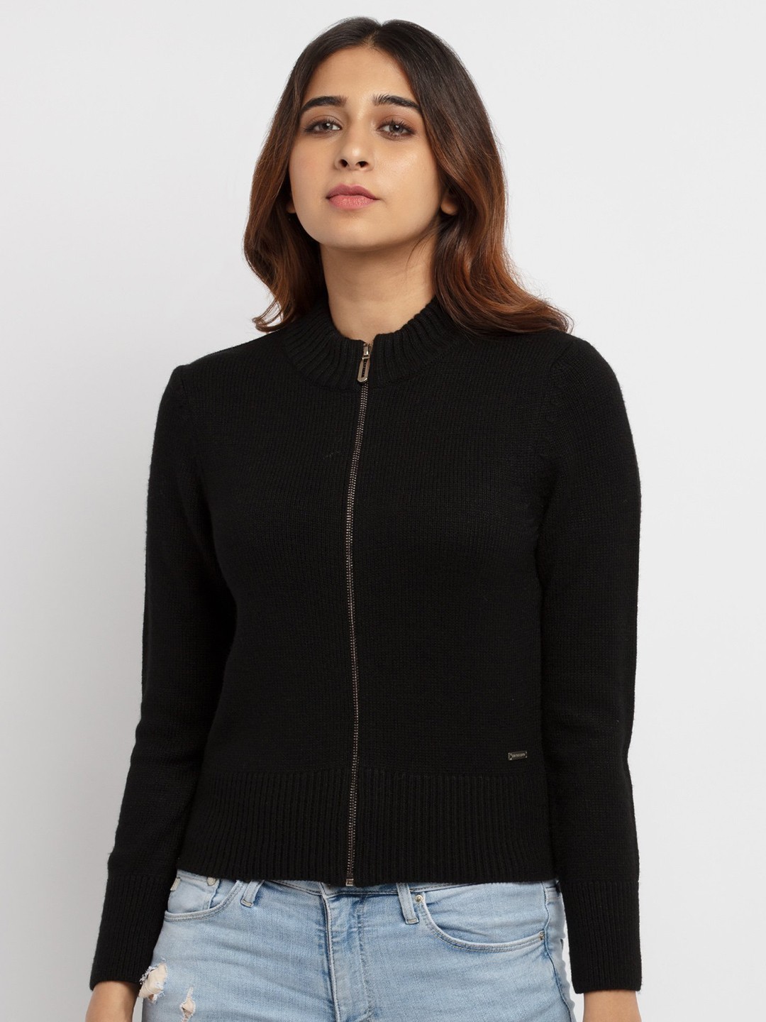 

Status Quo Women Black Cable Knit Cardigan