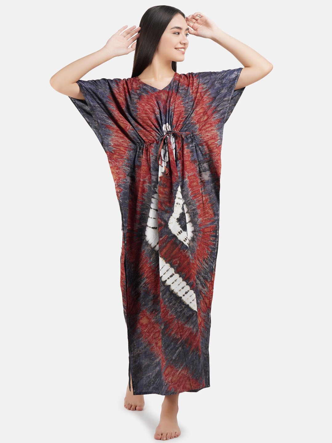 

KOI SLEEPWEAR Grey Printed Cotton Maxi Nightdress