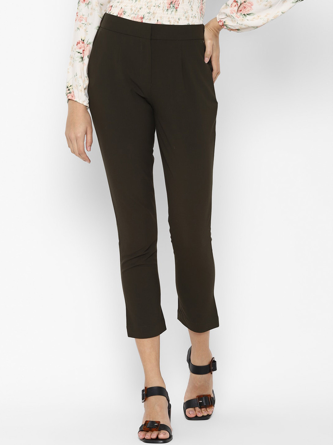 

Allen Solly Woman Women Olive Green Trousers