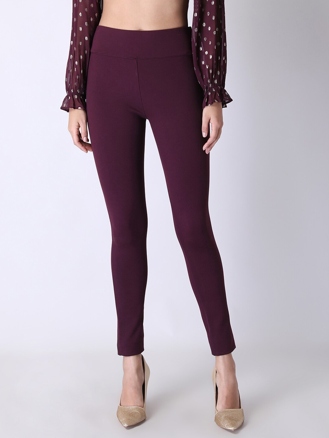 

FabAlley Women Purple Solid Jeggings
