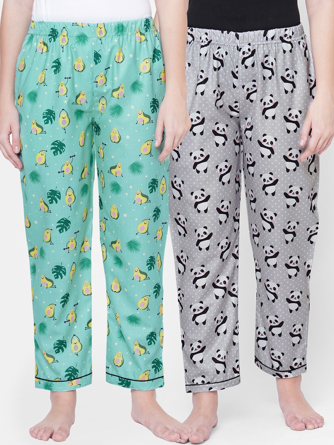 

FashionRack Pack of 2 Women Printed Lounge Pants, Green