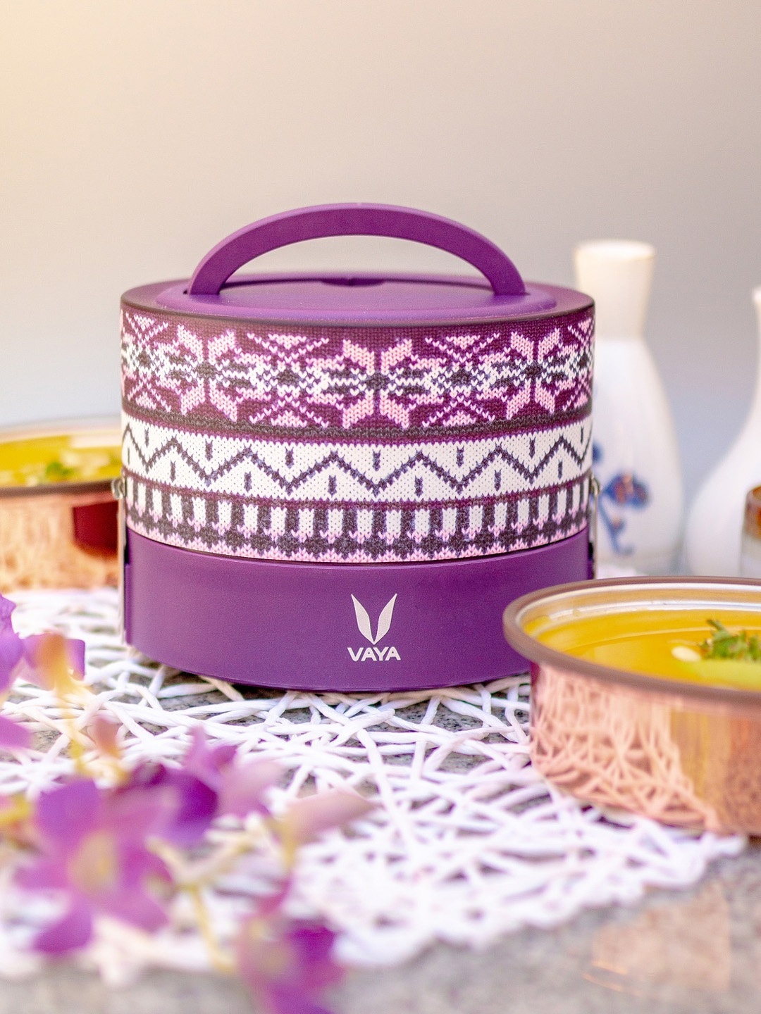 

Vaya Men Printed Purple Lunch Box 600ml