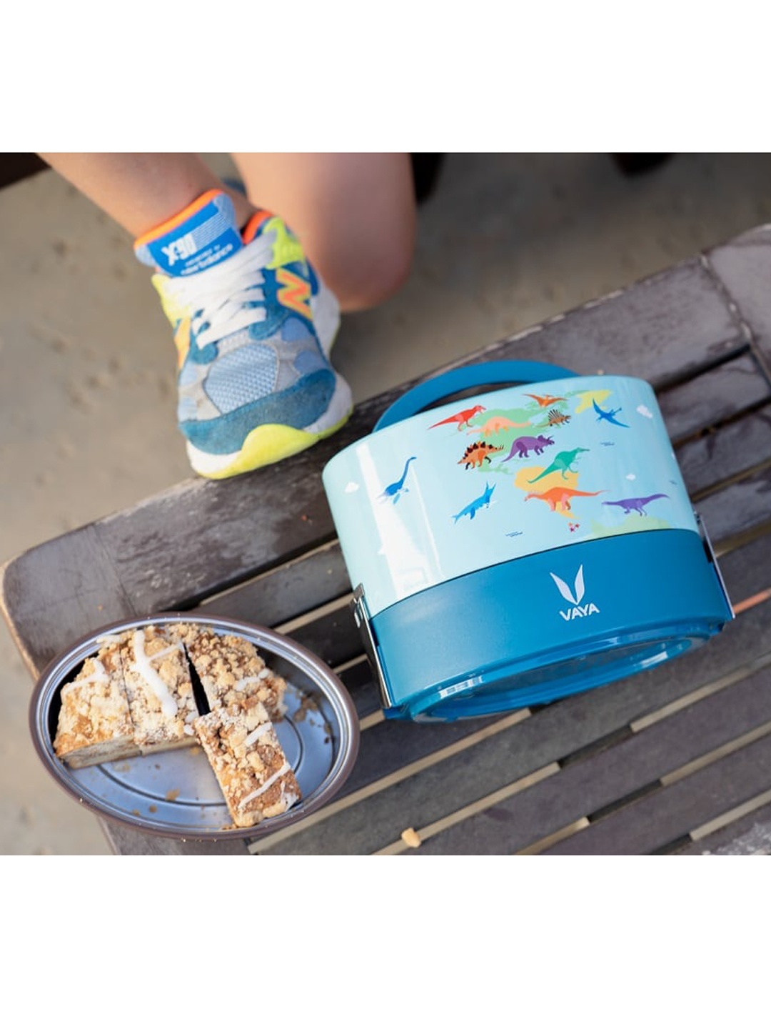

Vaya Kids Blue Printed Stainless Steel Lunch Box