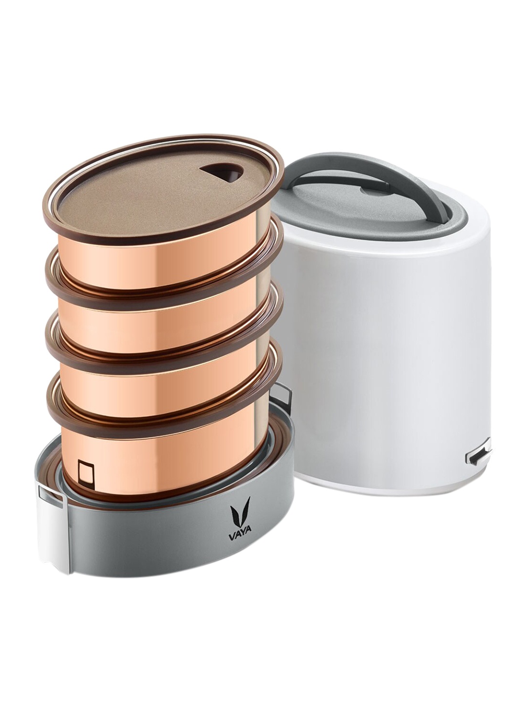 

Vaya Women White Solid Stainless Steel Lunch Box