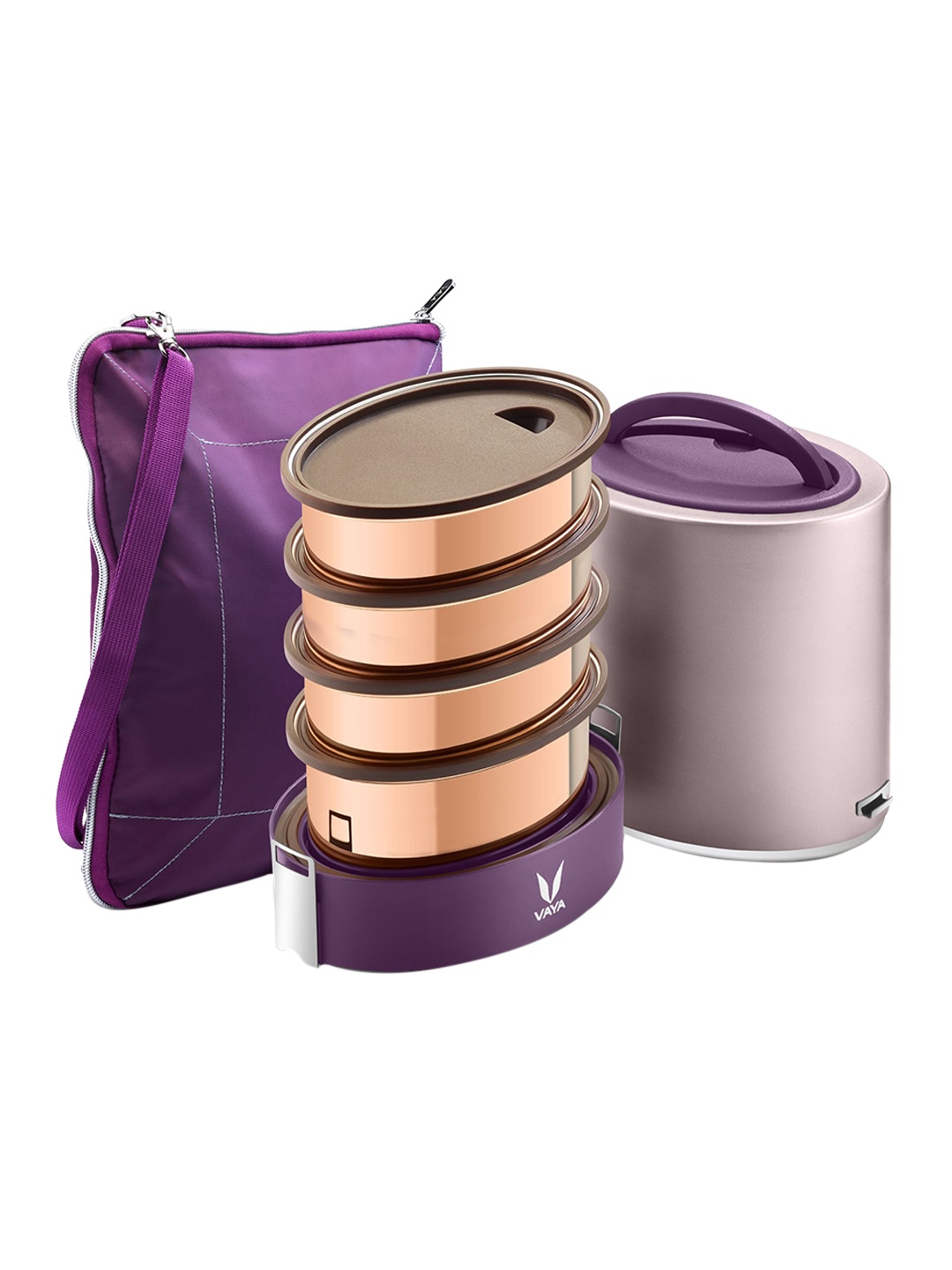 

Vaya Purple & Copper-Toned Insulated Lunch Box with BagMat -1300ml