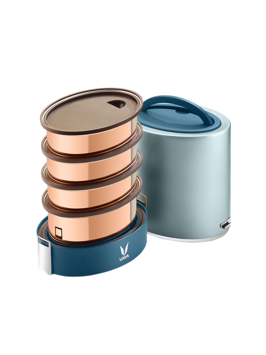 

Vaya Men Blue Solid Stainless Steel Lunch Box
