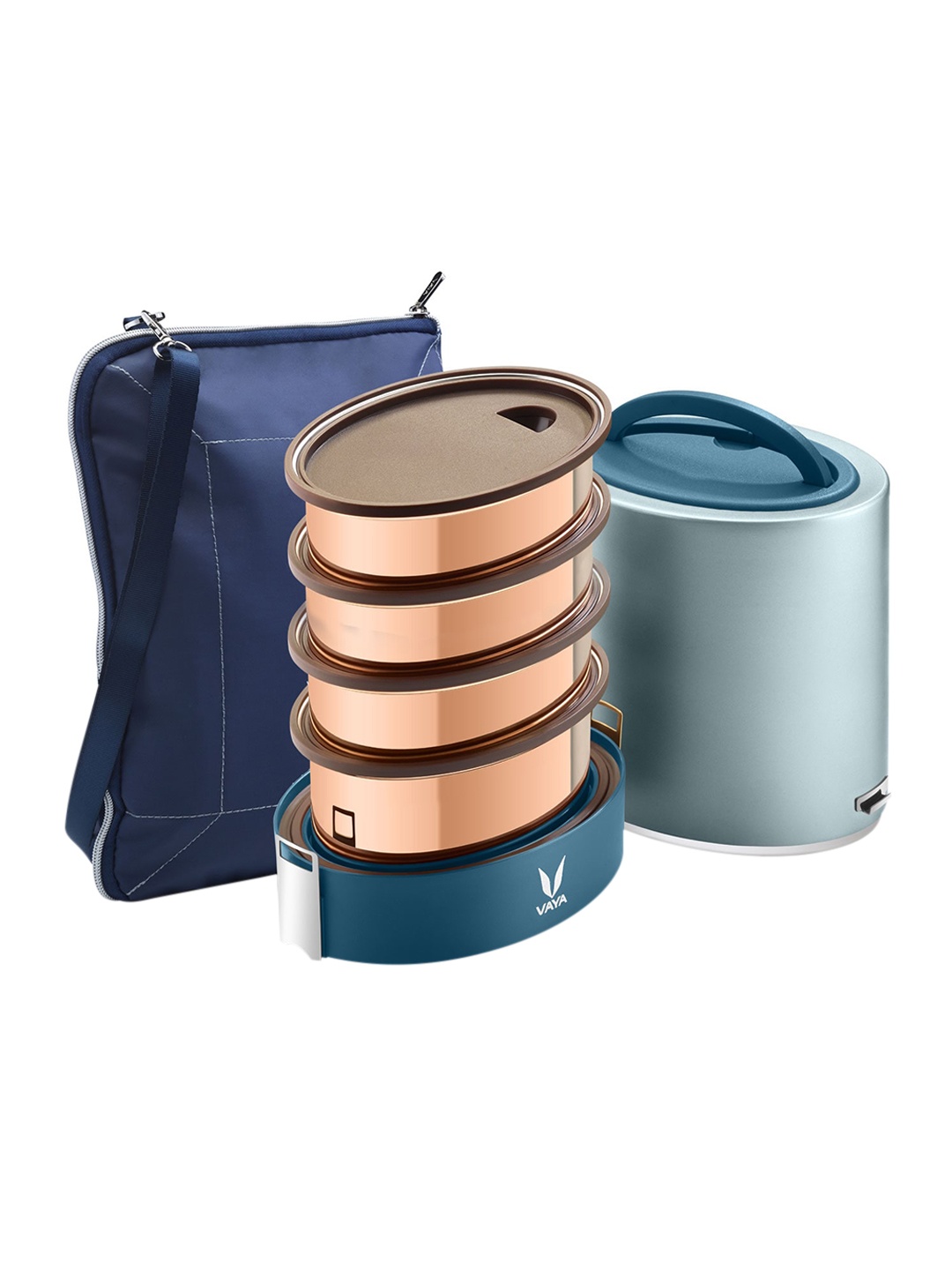 

Vaya Women Blue Solid Stainless Steel Lunch Box