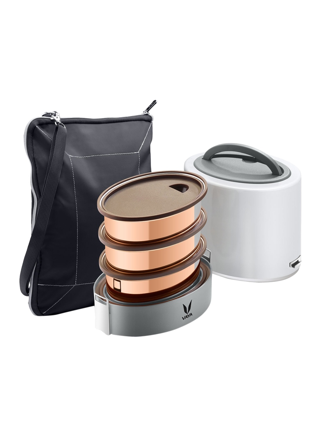 

Vaya Women White Solid Stainless Steel Lunch Box