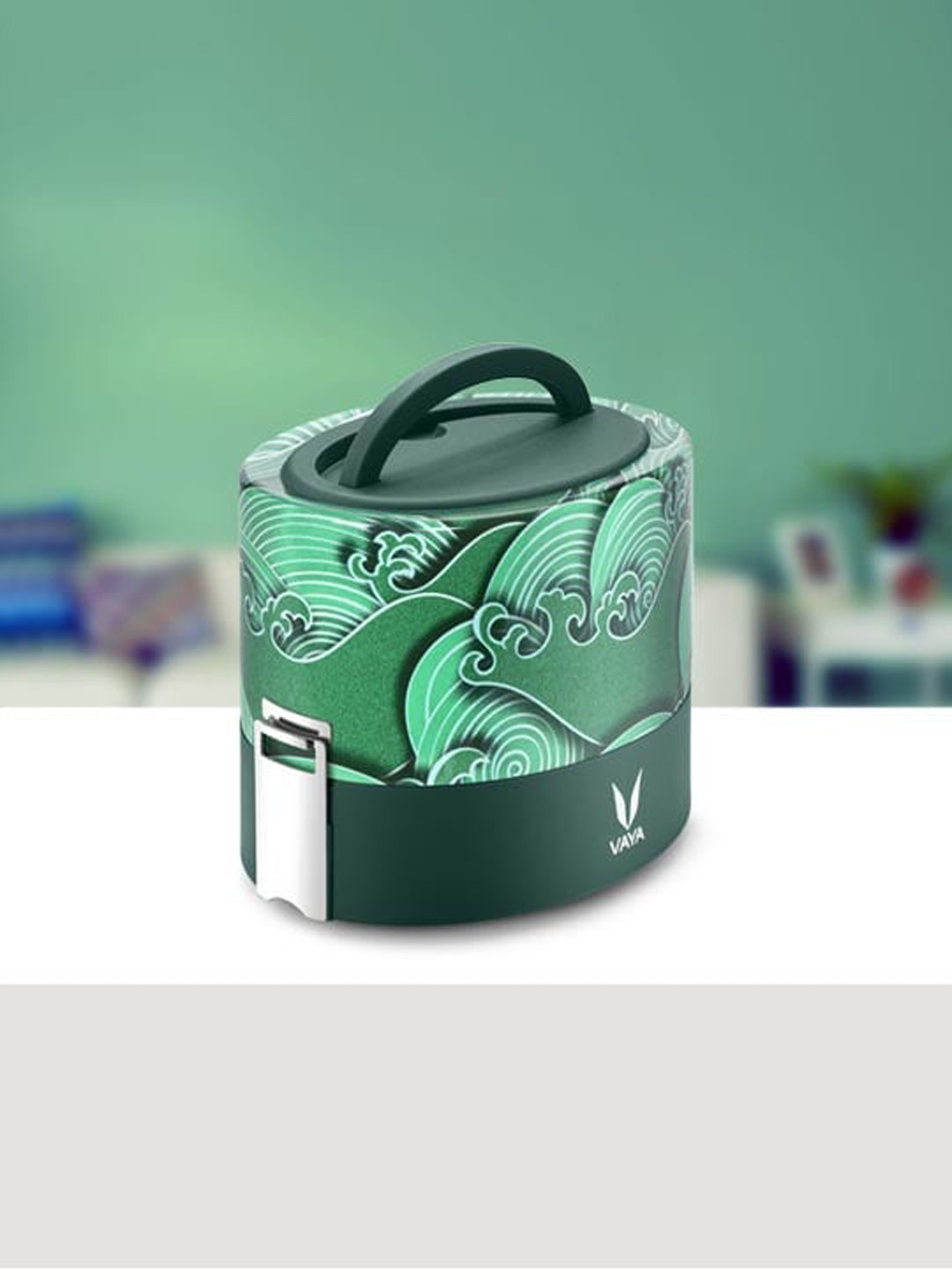 

Vaya Green & Copper-Toned Tyffyn Lunch Box with Two Containers - 600ml