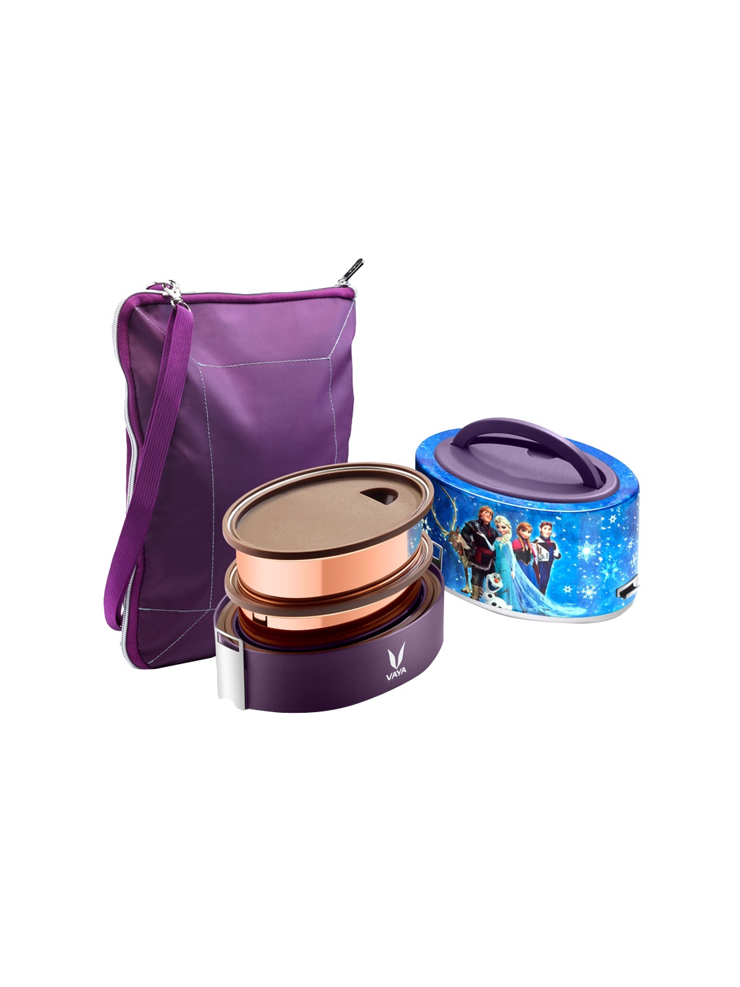 

Vaya Kids Blue & Purple Printed Stainless Steel Lunch Box
