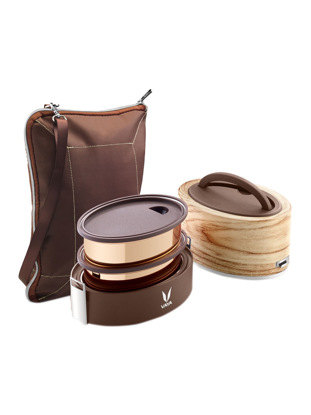 

Vaya Brown & Copper-Toned Tyffyn Lunch Box with BagMat - 600 ml