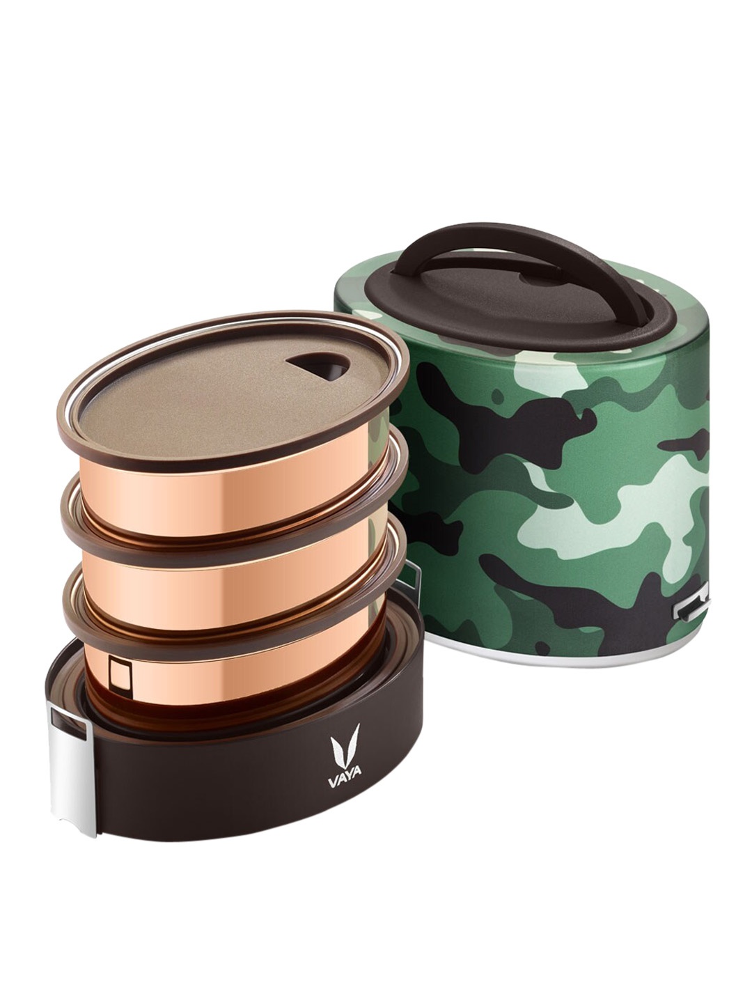 

Vaya Women Green & Brown Printed Lunch Box