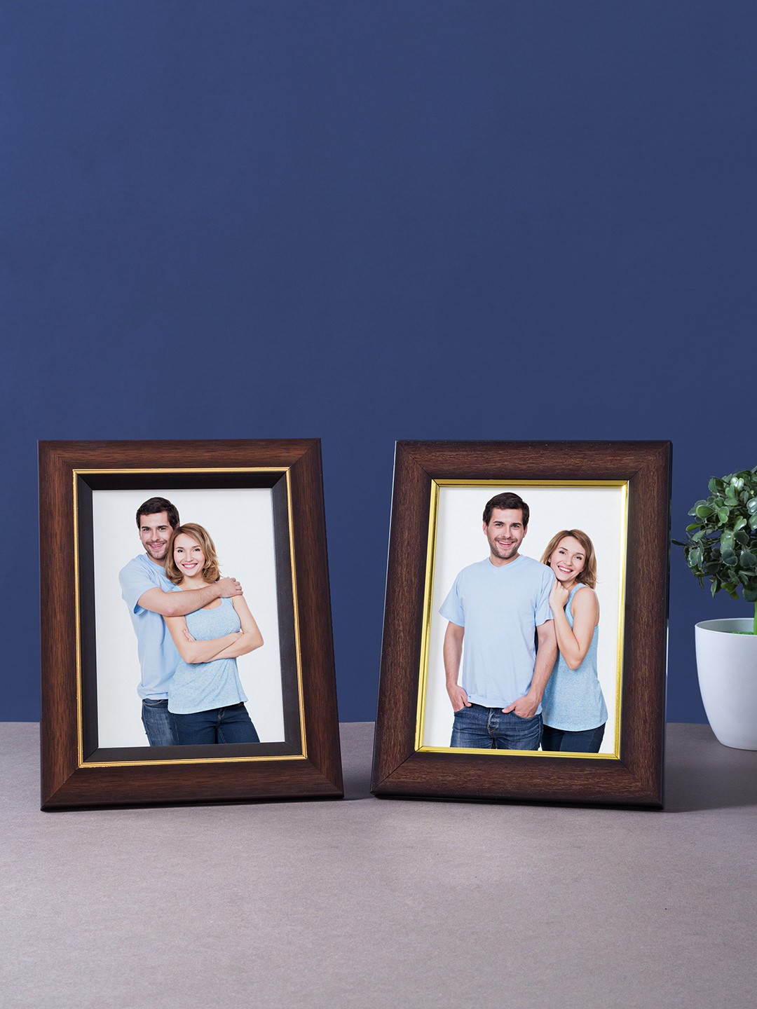 

Golden Peacock Set Of 2 Brown Table Photo Frames