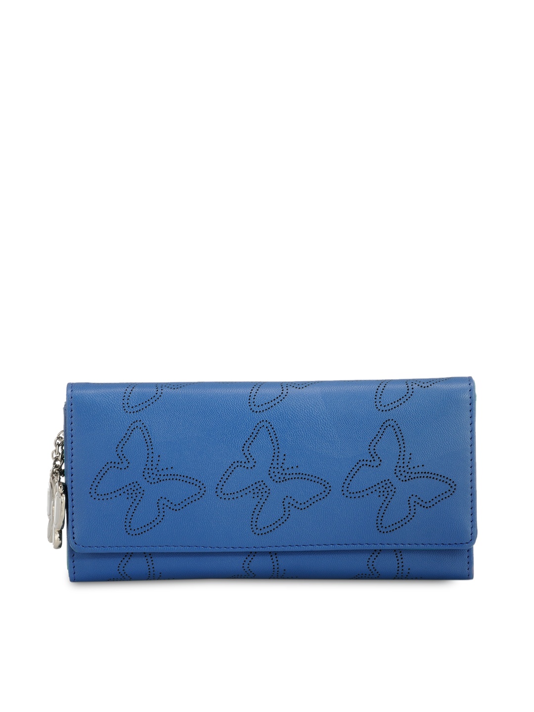 

Butterflies Women Blue Cut-Work Wallet