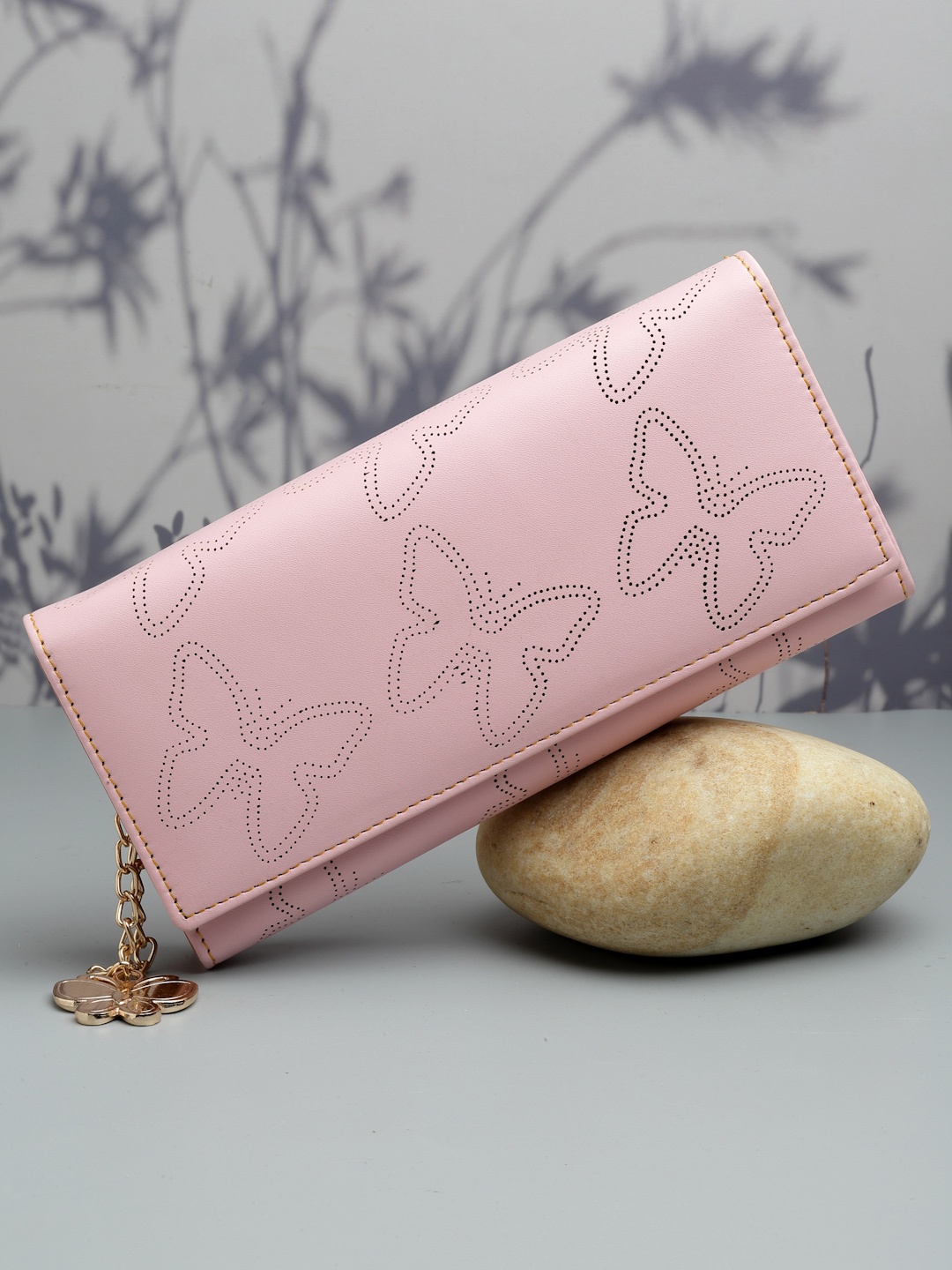 

Butterflies Women Pink Cut-Work Wallet