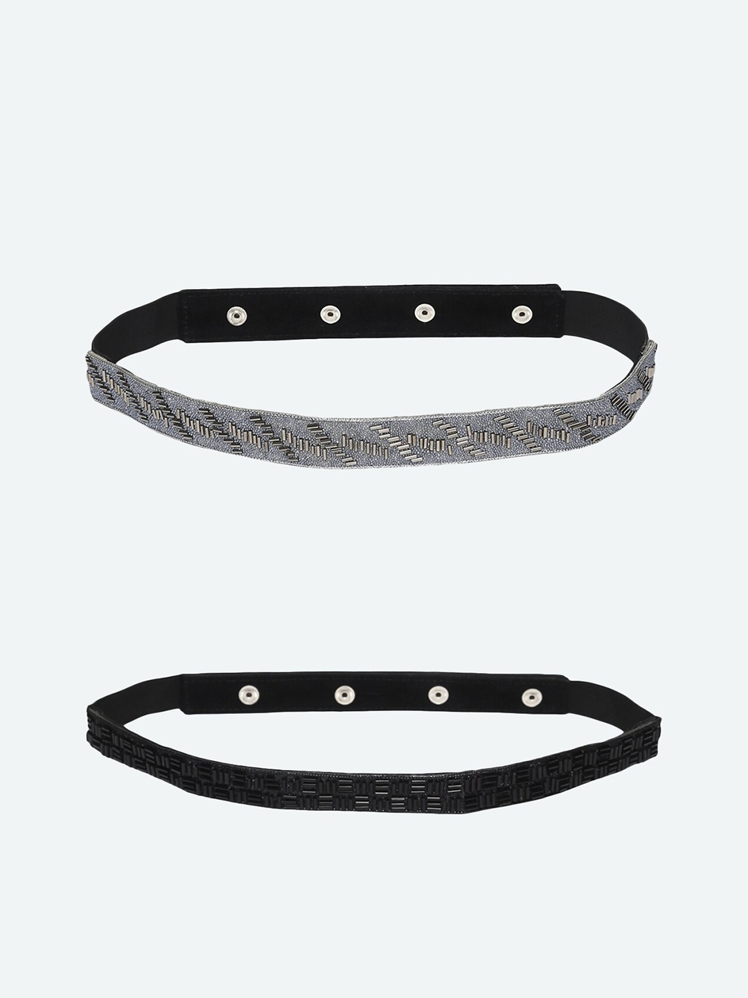 

DEEBACO Women Black Embellished 2 PU Belt
