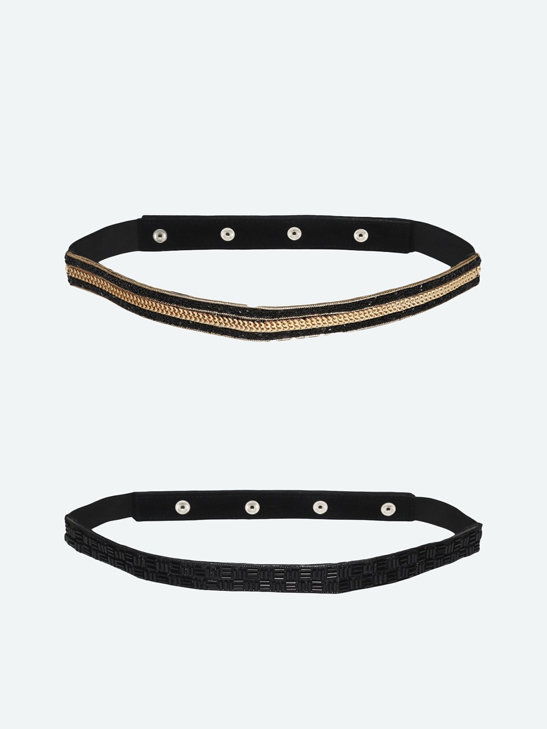 

DEEBACO Women Gold-Toned Embellished 2 PU Belt