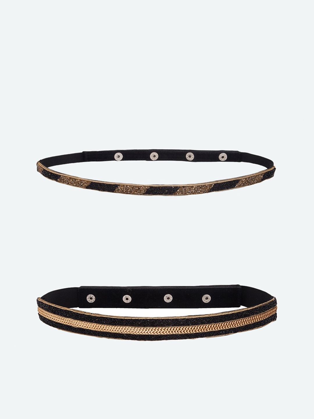 

DEEBACO Women Black Embellished 2 PU Belts