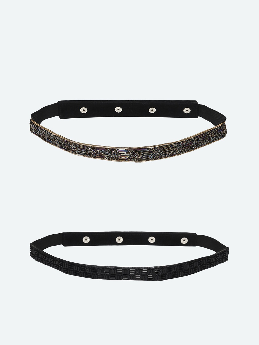 

DEEBACO Women Gold-Toned Embellished 2 PU Belt