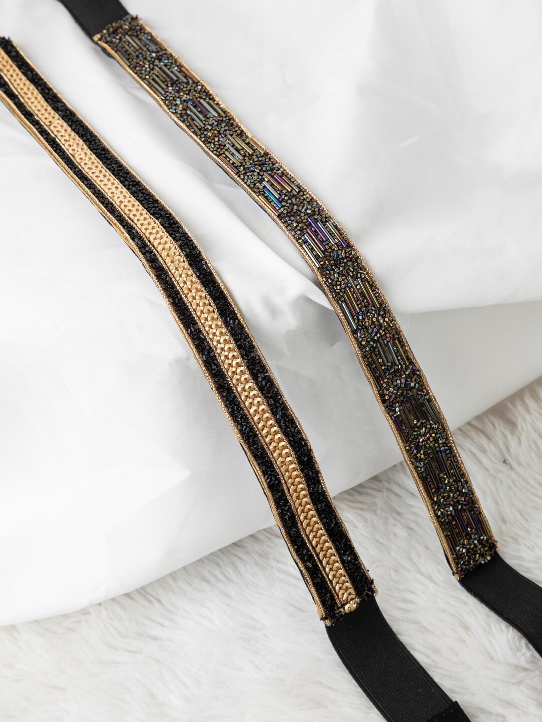 

DEEBACO Women Black Embellished 2 PU Belt