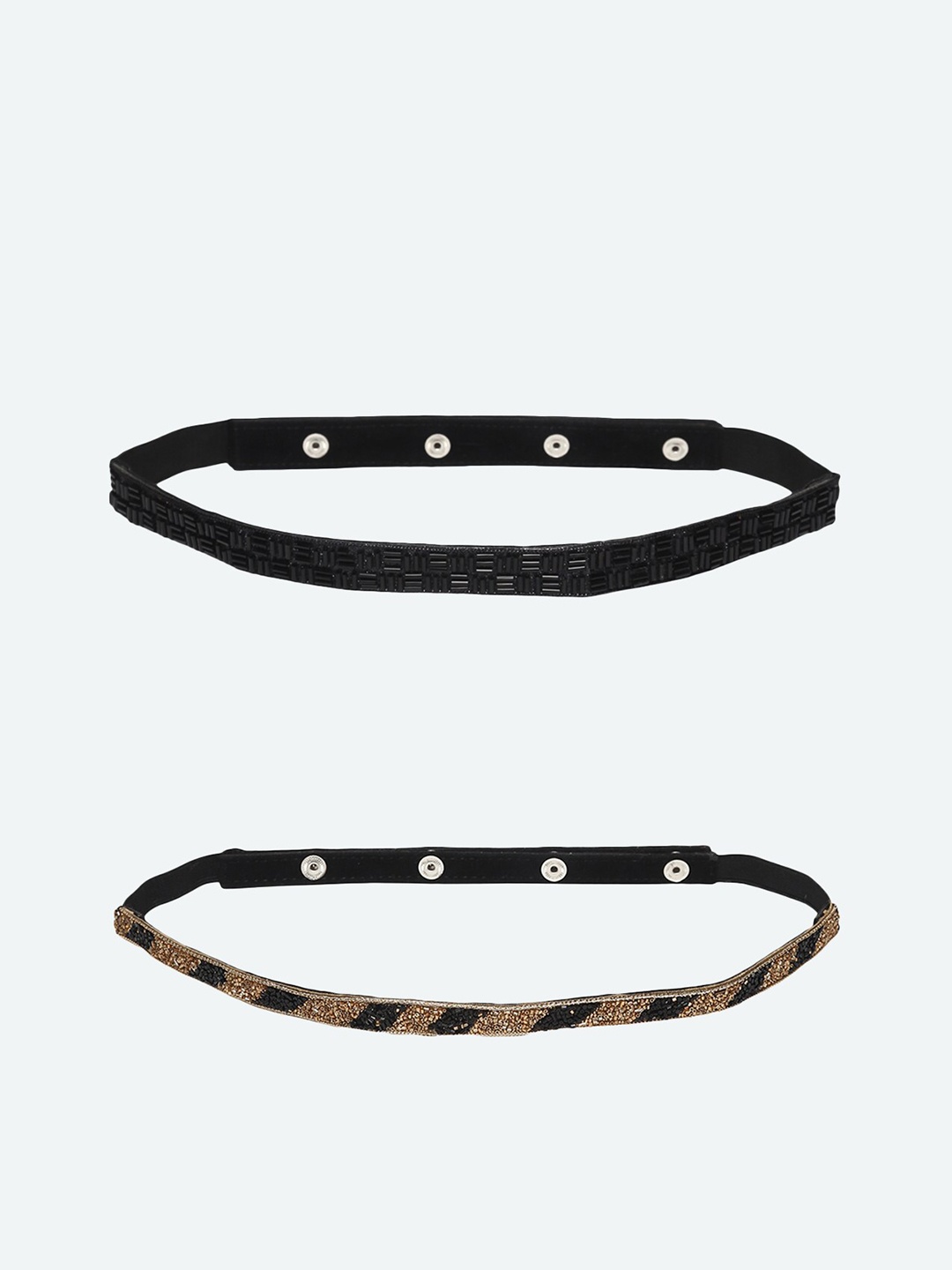 

DEEBACO Women Gold-Toned Embellished 2 PU Belt
