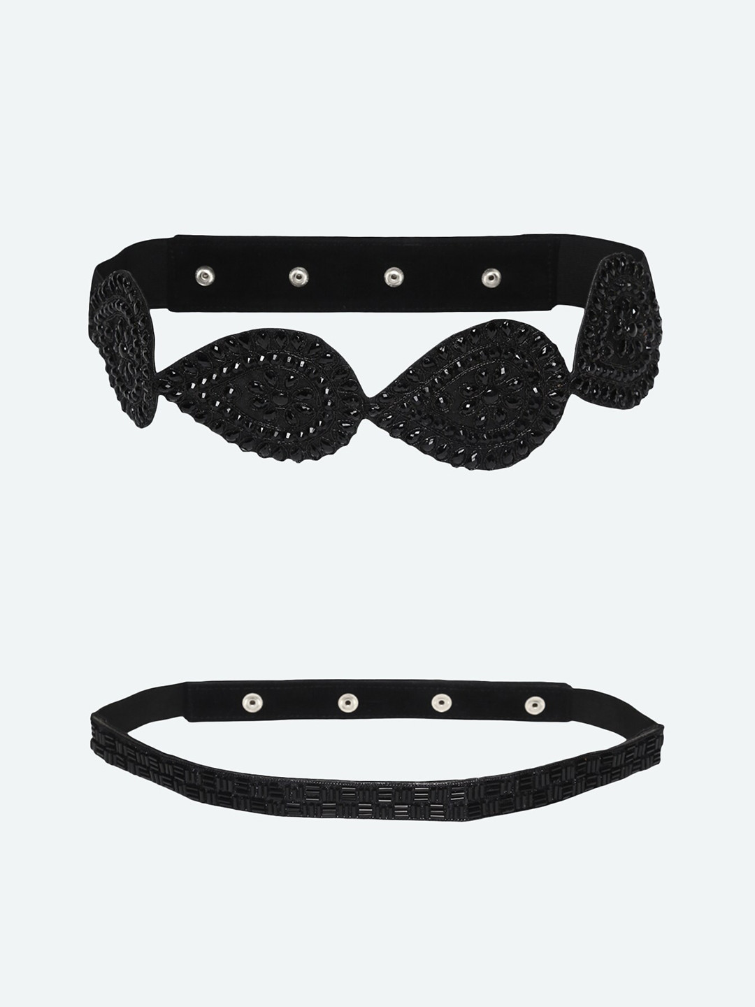 

DEEBACO Women Black Embellished 2 PU Belt