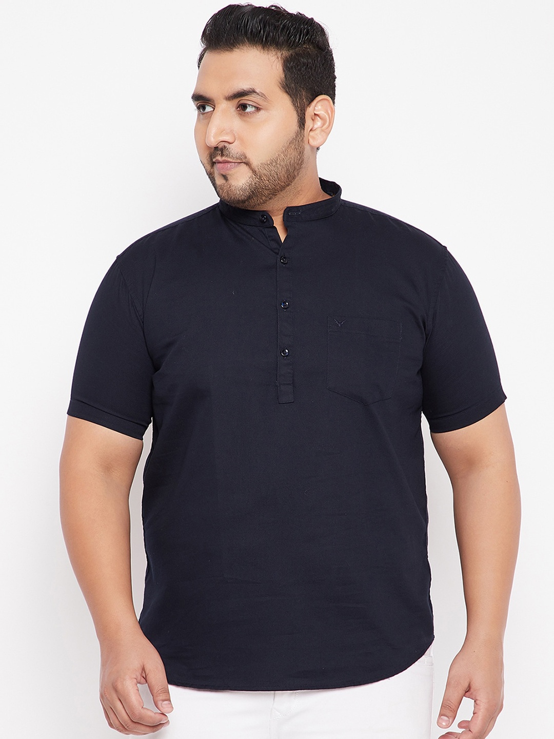 

SHOWOFF Men Navy Blue Thread Work Shirt