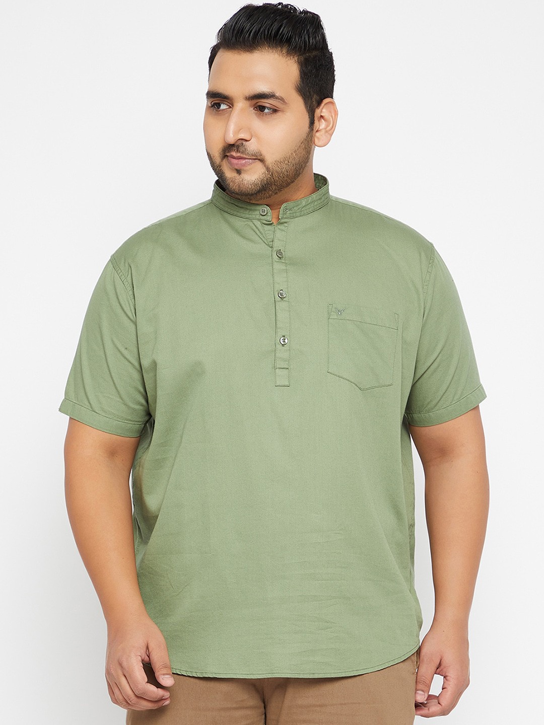 

SHOWOFF Men Green Thread Work Shirt