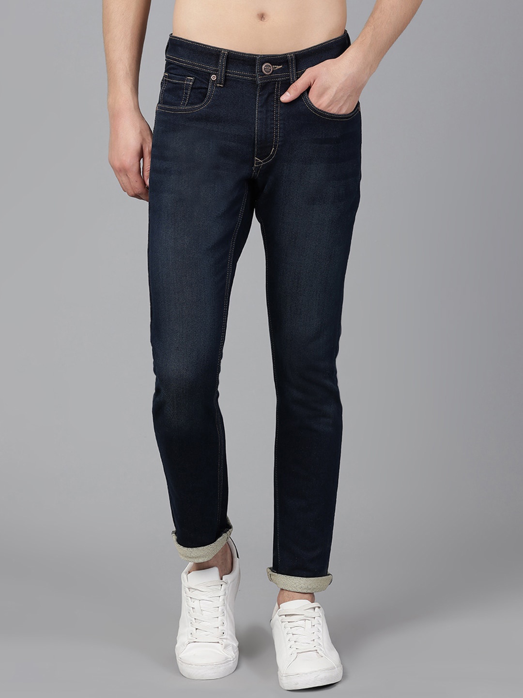 

Richlook Men Blue Slim Fit High-Rise Light Fade Stretchable Jeans