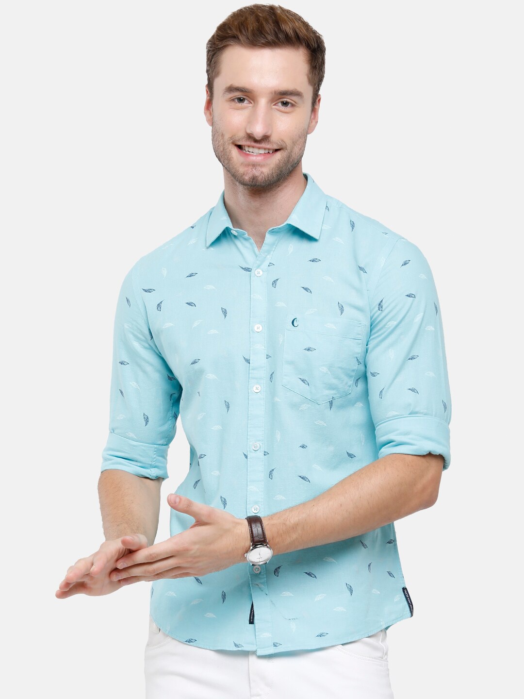

CAVALLO by Linen Club Men Blue Printed Casual Shirt