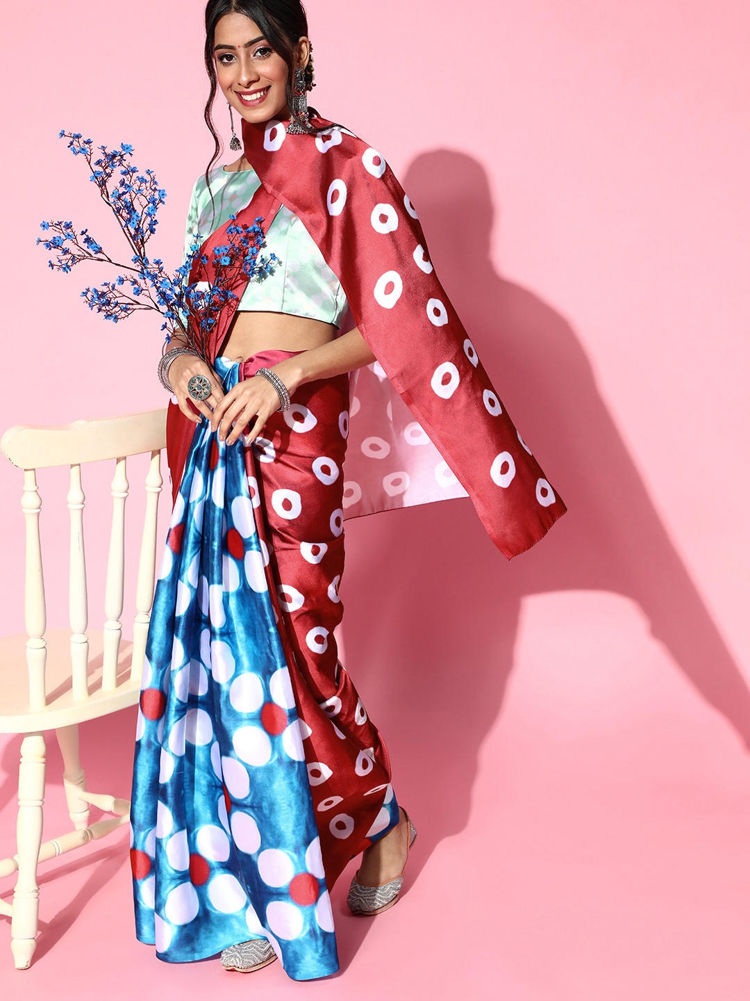 

Mitera Tie and Dye Saree, Blue
