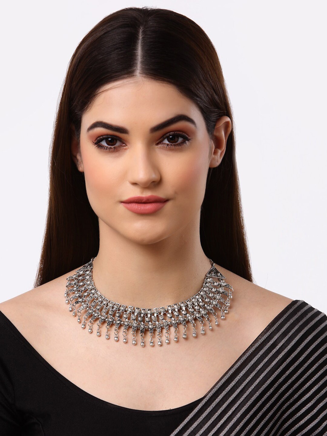 

Arrabi Gunmetal-Toned Oxidised Necklace, Metallic