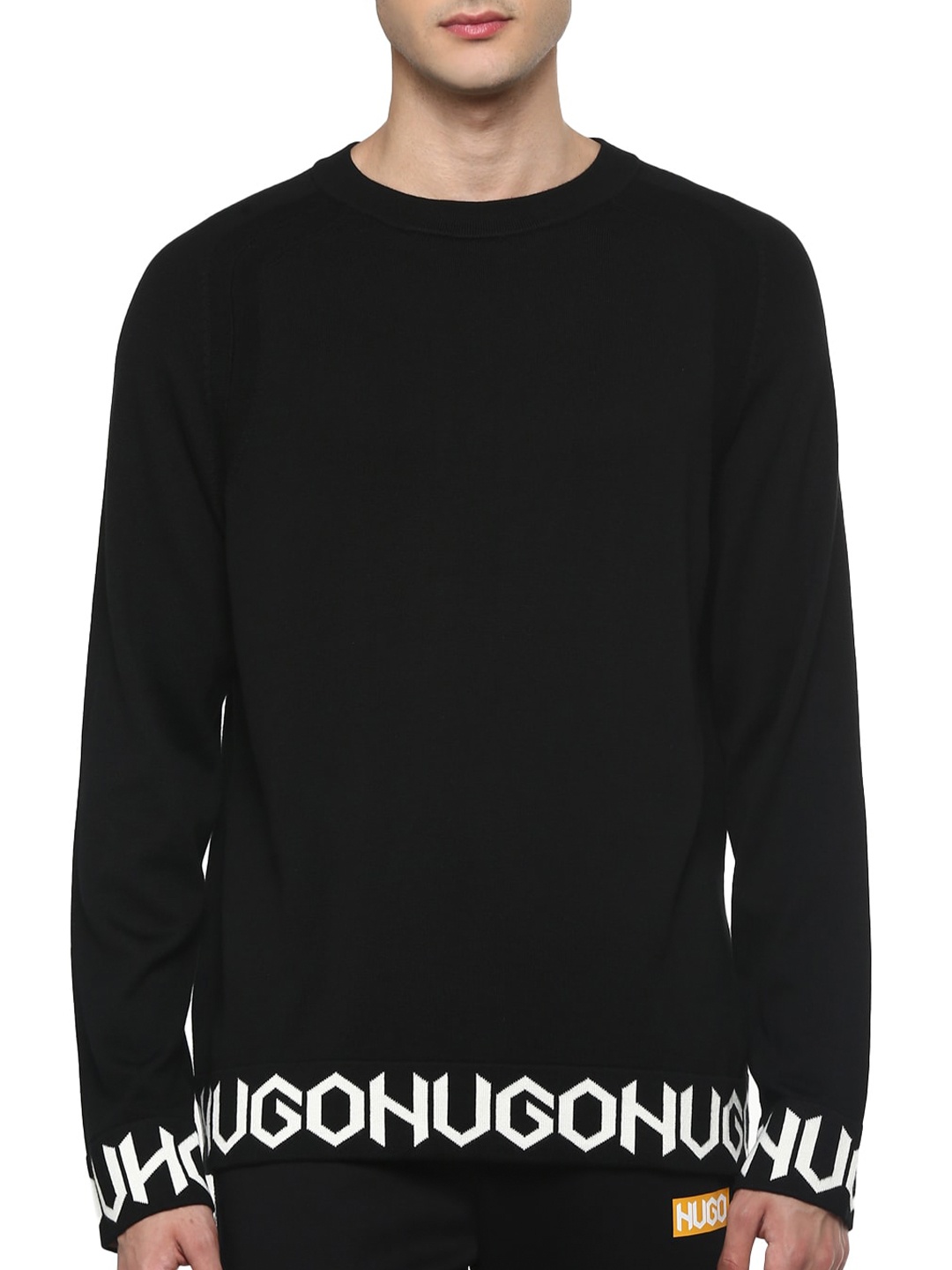 

HUGO Men Black Printed Pullover