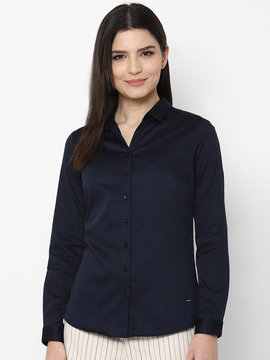 

Allen Solly Woman Women Navy Blue Casual Shirt