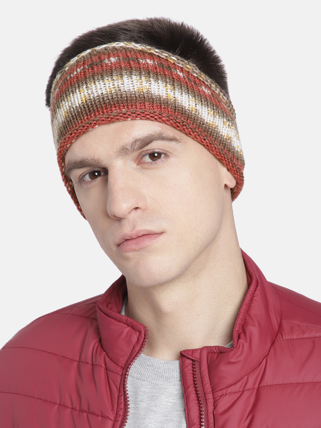

Magic Needles Unisex Multicoloured Striped Headband, Multi