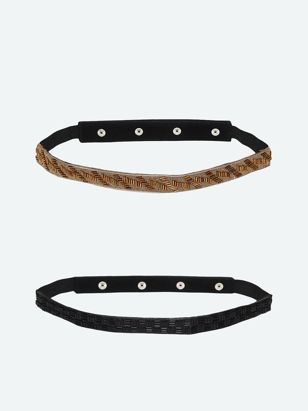

DEEBACO Women Black Embellished 2 PU Belt