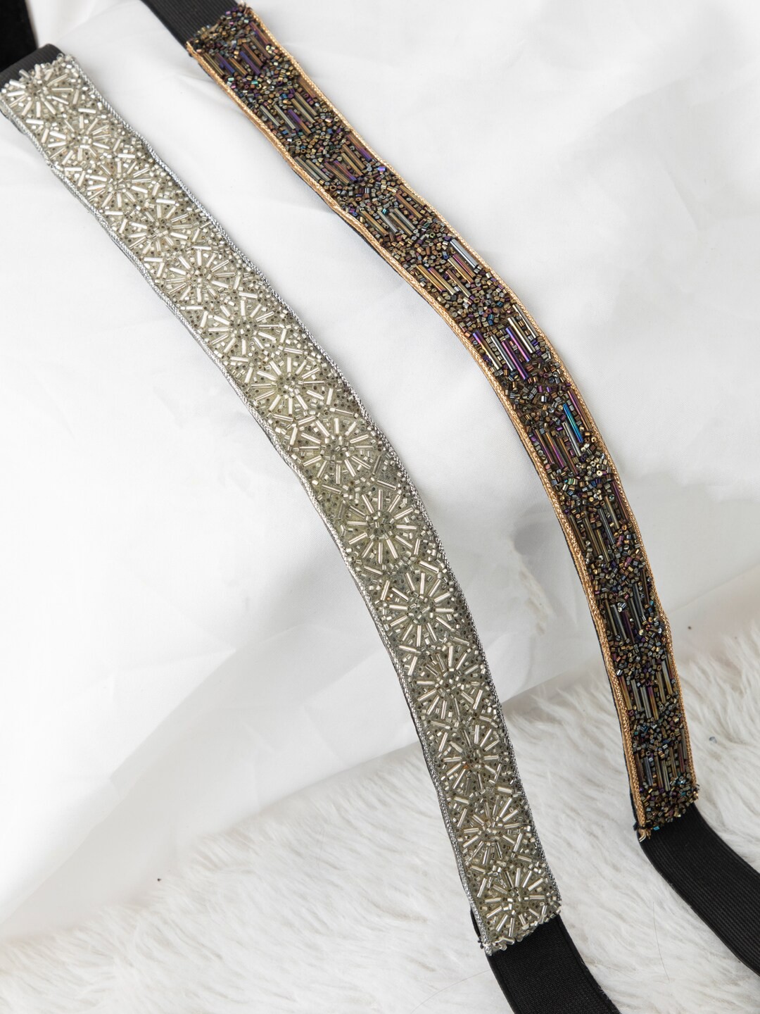 

DEEBACO Women Gold-Toned Embellished 2 PU Belt