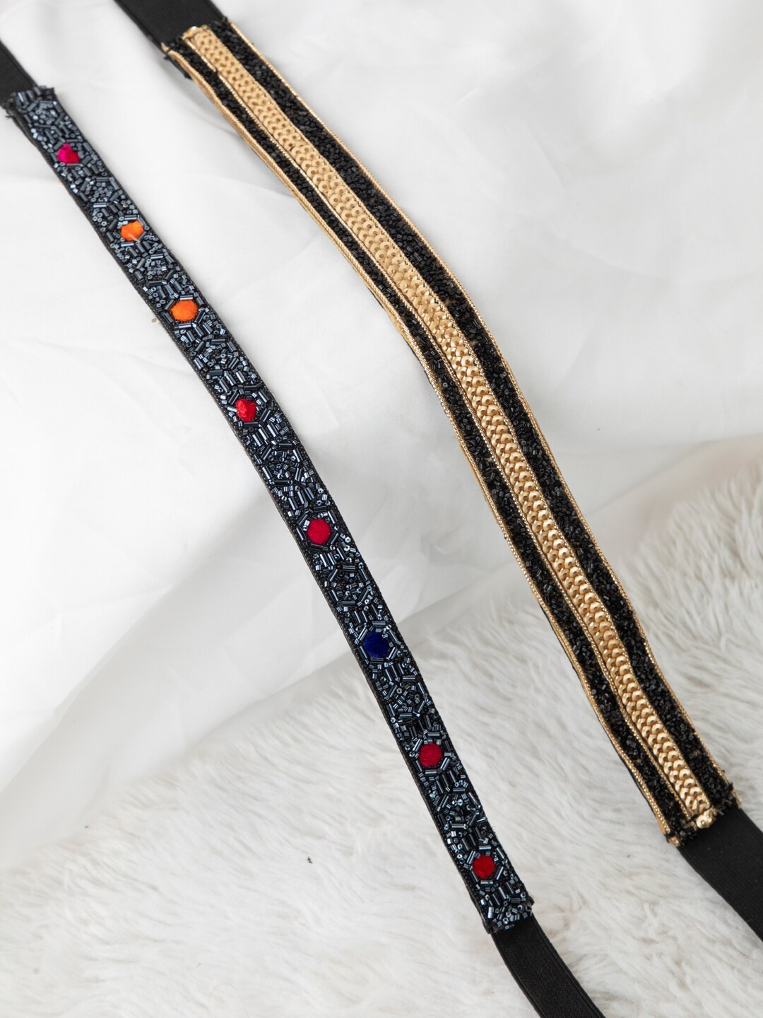 

DEEBACO Women Set of 2 Multi Embellished Belt
