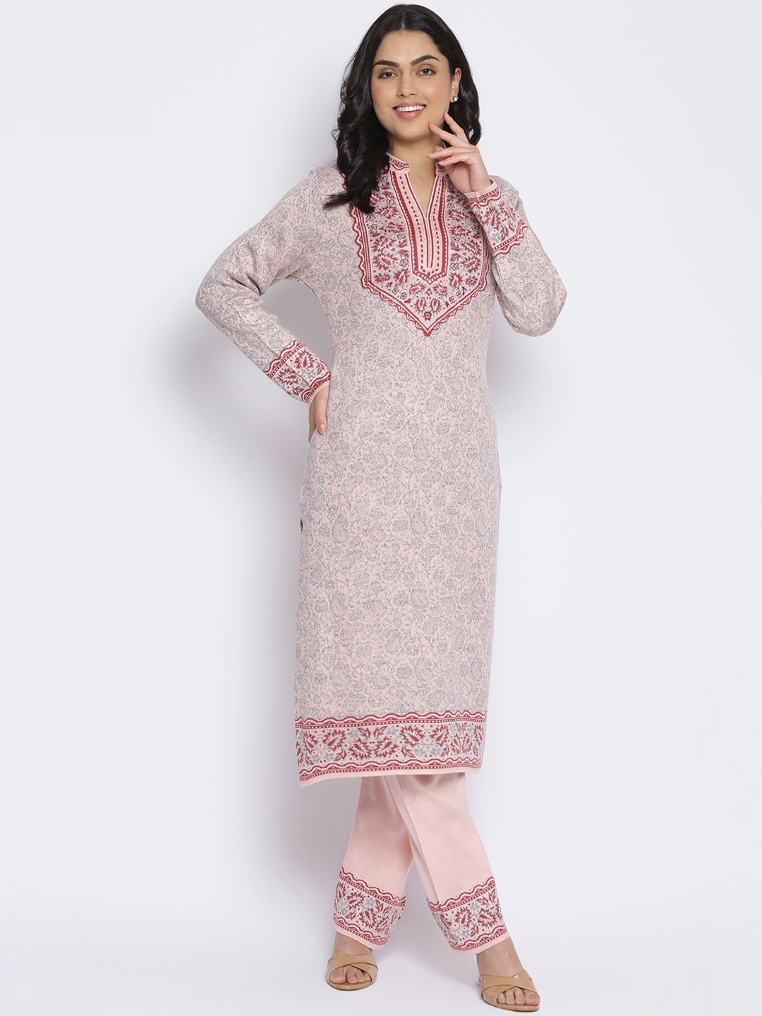 

MIKHAD Women Pink Floral Kurta with Trousers
