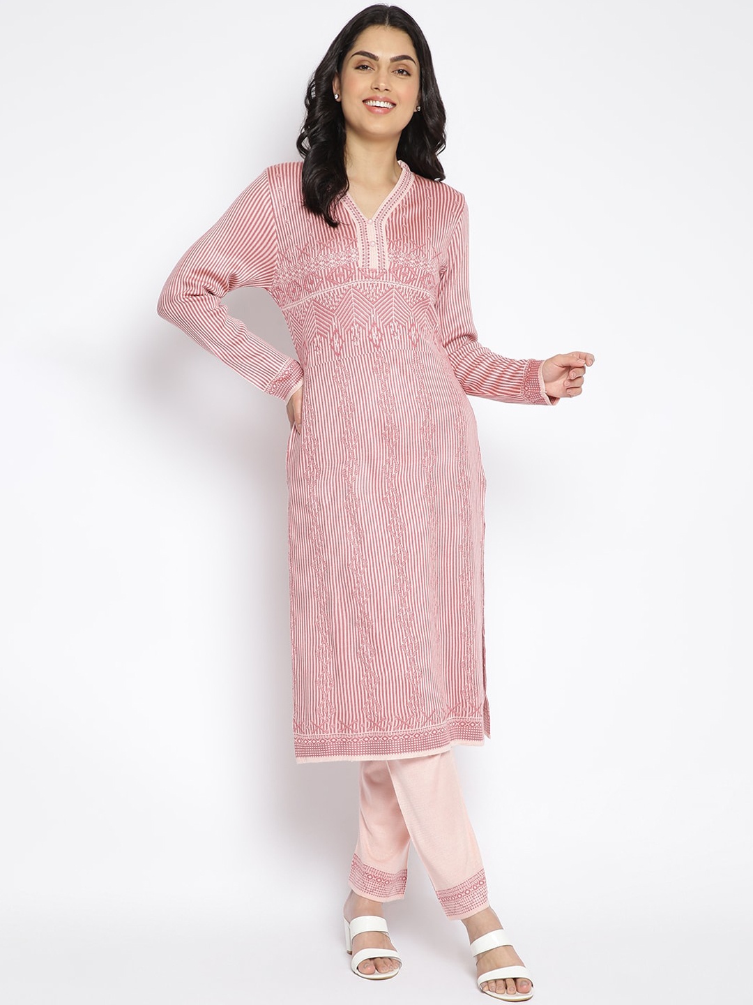 

MIKHAD Women Pink Empire Kurta with Trousers