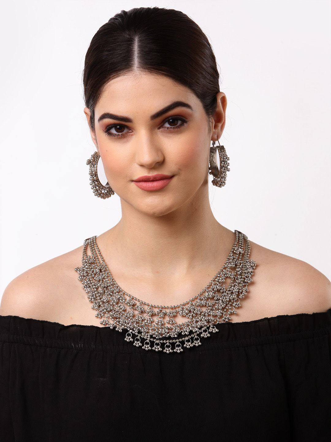 

Arrabi Oxidised Silver-Toned Jewellery Set