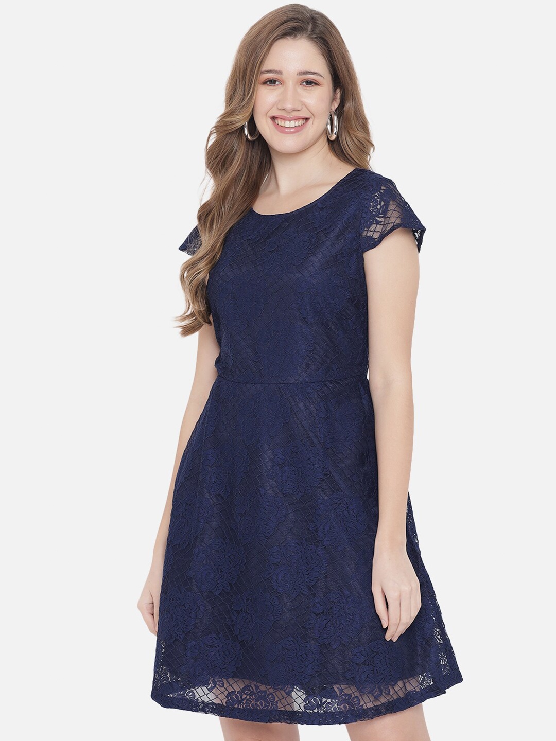 

AKIMIA Navy Blue Lace Dress