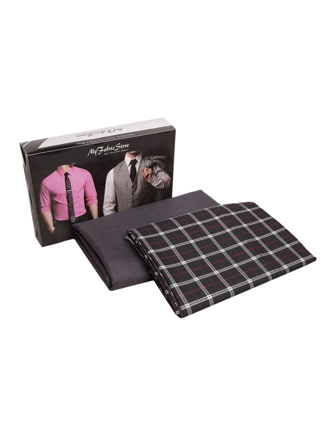 

My Fabric Store Men Shirt & Trouser Fabric Set, Black