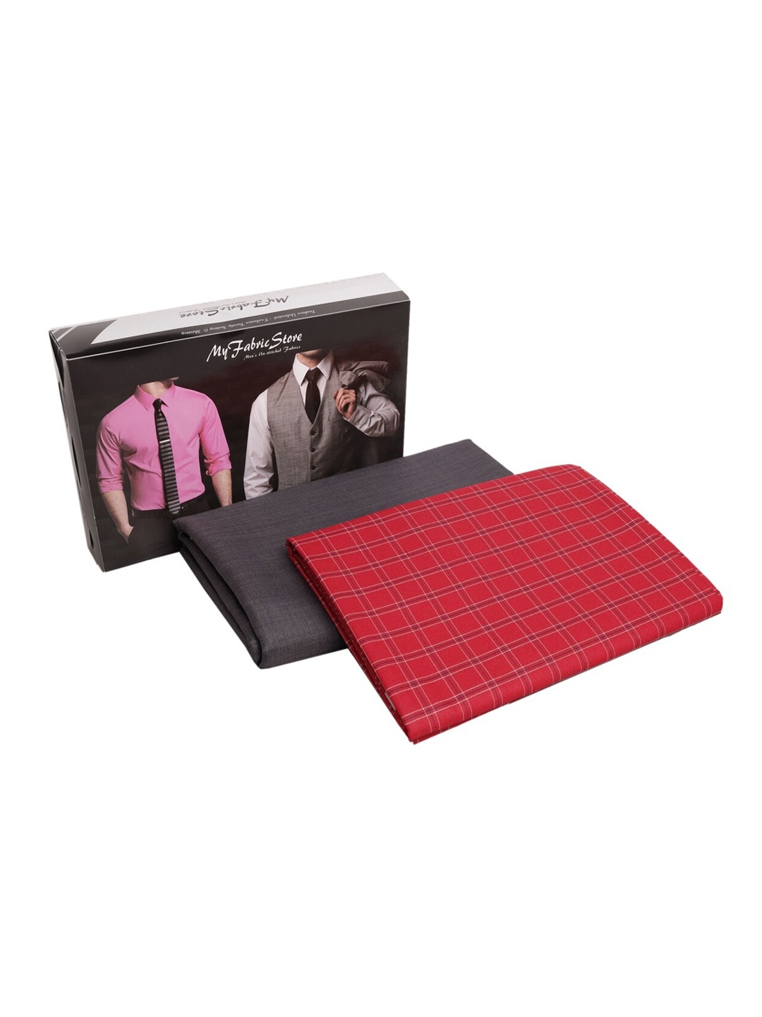 

My Fabric Store Men Shirt & Trouser Fabric Set, Red