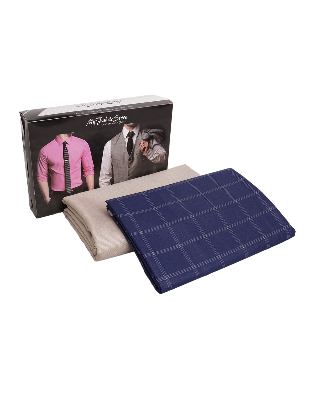 

My Fabric Store Men Shirt & Trouser Fabric Set, Navy blue
