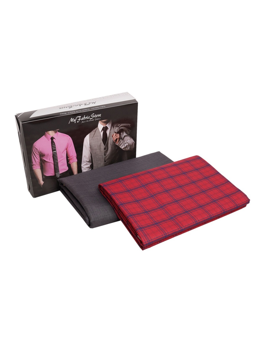 

My Fabric Store Men Shirt & Trouser Fabric Set, Red