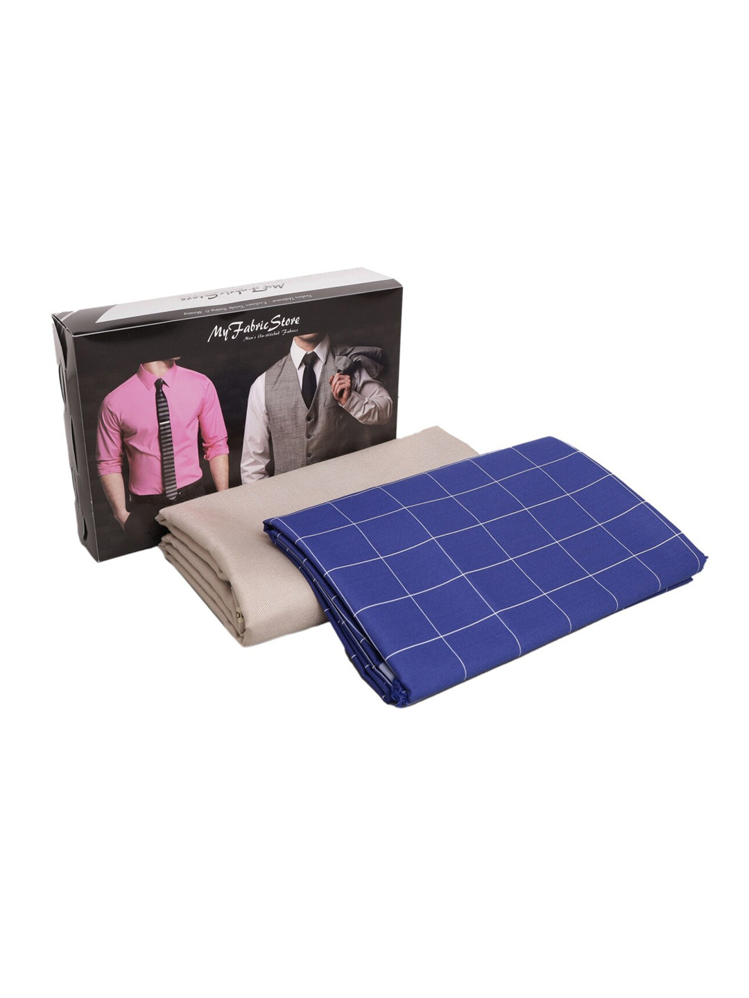 

My Fabric Store Men Shirt & Trouser Fabric Set, Blue