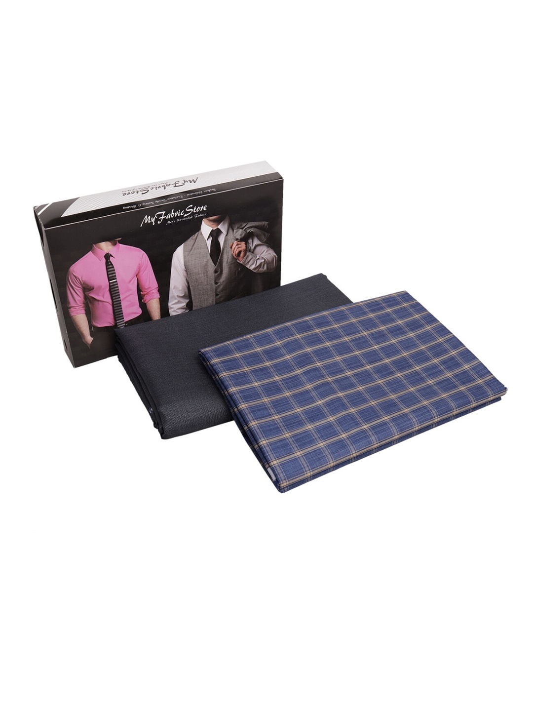 

My Fabric Store Men Shirt & Trouser Fabric Set, Navy blue