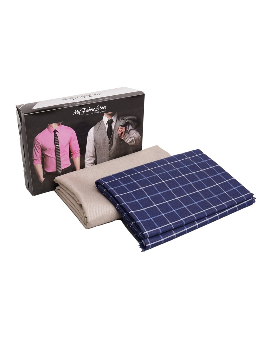 

My Fabric Store Men Shirt & Trouser Fabric Set, Navy blue
